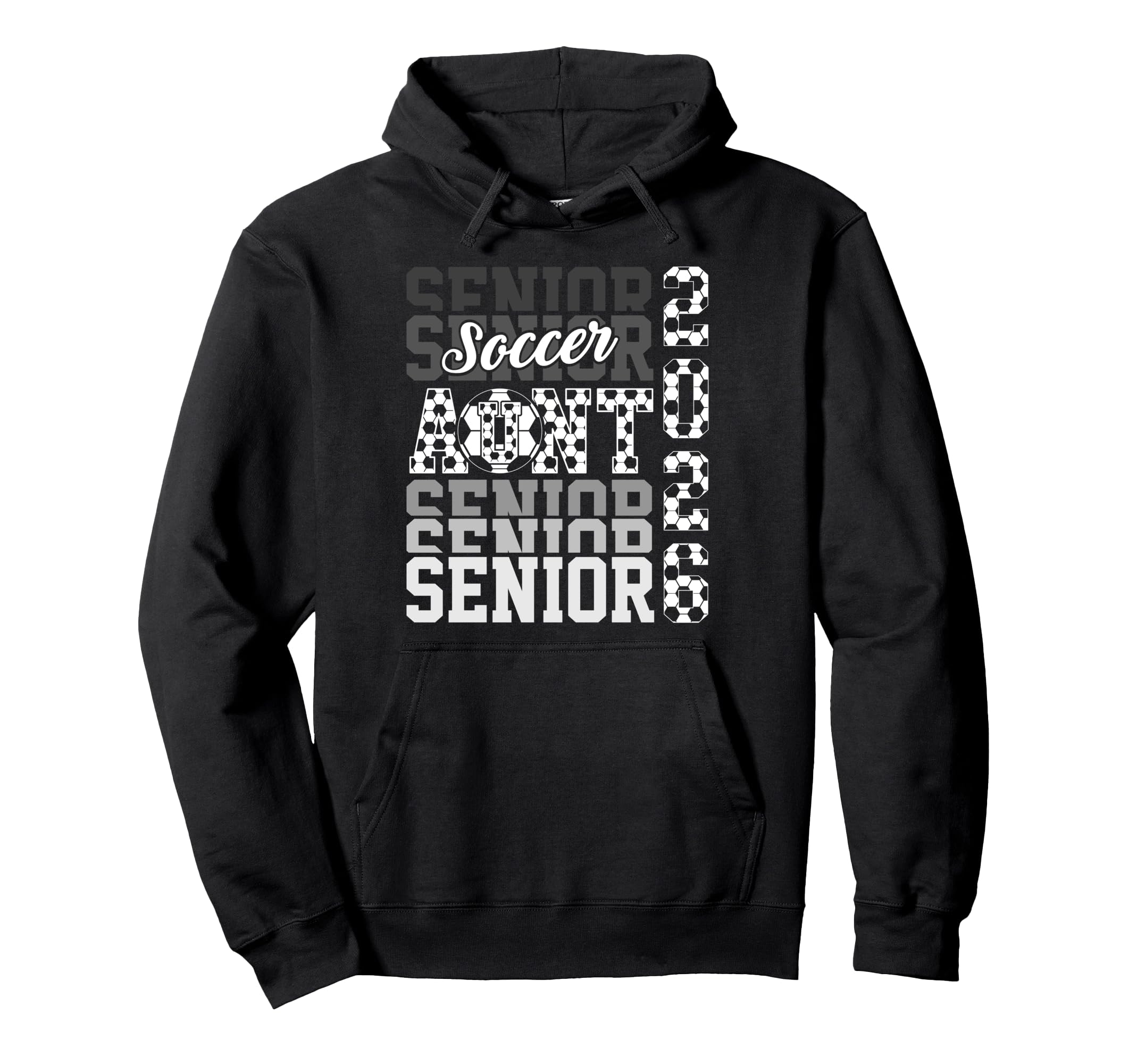 2026 Soccer Senior Aunt Graduation Hoodie - Fun Novelty Design for Adults - T-Shirt, Sweatshirt, Hoodie