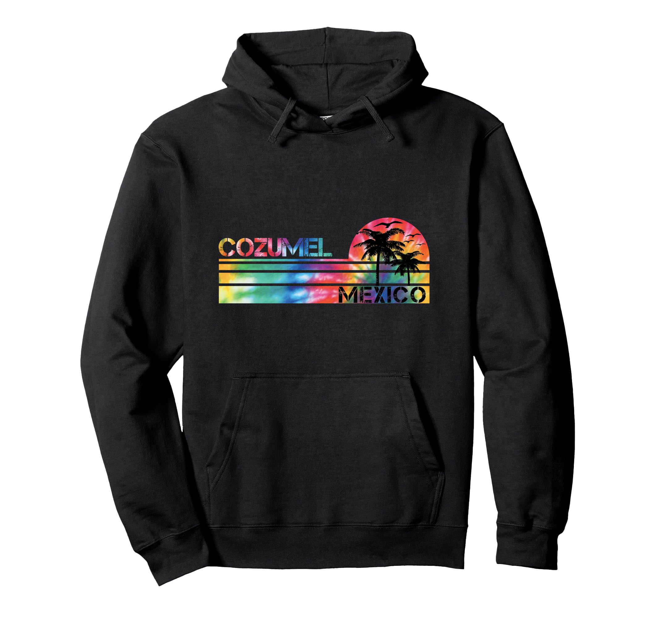 Cozumel Mexico Tie Dye Inspired Hoodie - Aesthetic Graphic Men Women - T-Shirt, Sweatshirt, Hoodie