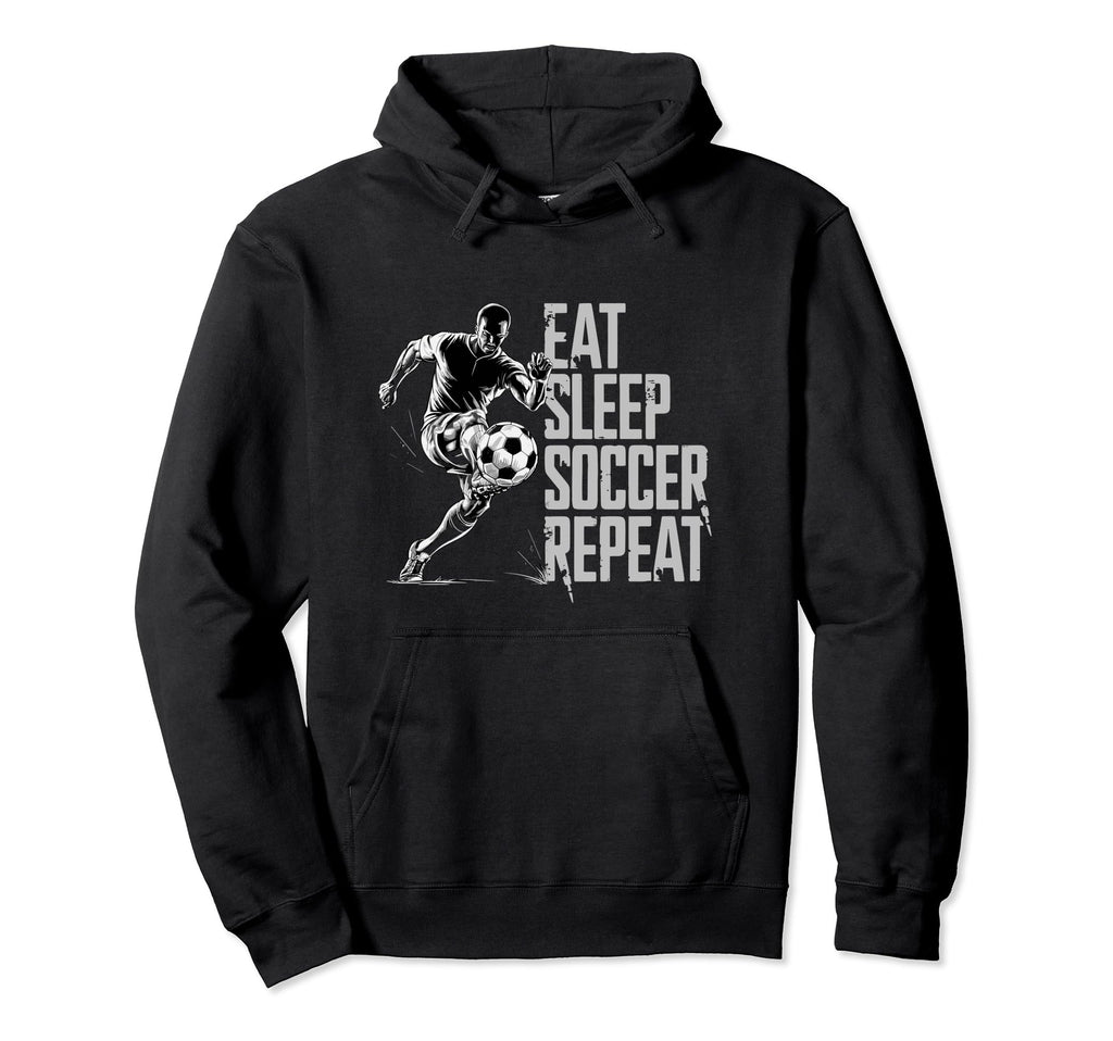Eat Sleep Soccer Repeat Soccer Player Hoodie - Custom Art Print for Adults - T-Shirt, Sweatshirt, Hoodie