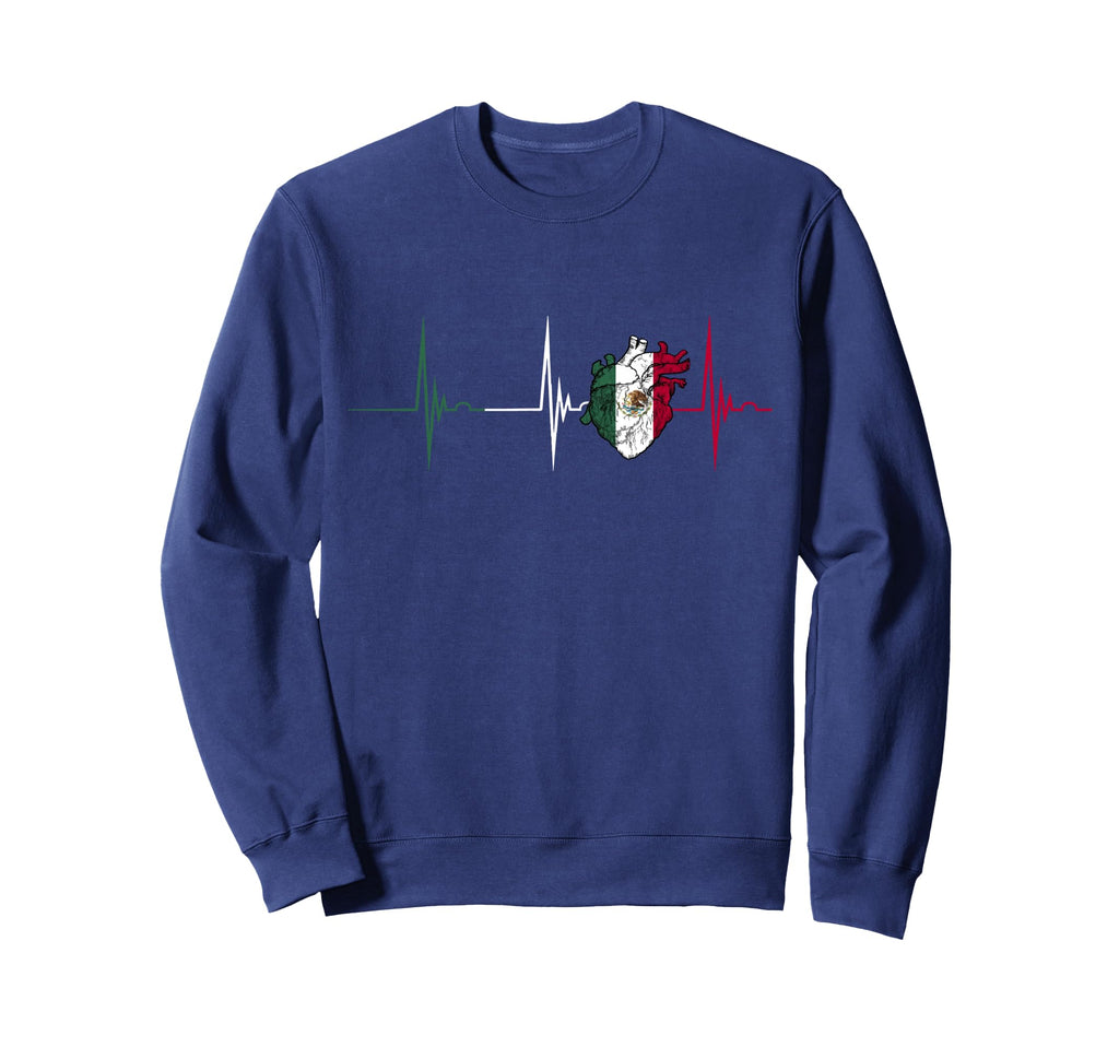 Mexico Heart Mexico Flag Sweatshirt - Casual Everyday Wear Unisex - T-Shirt, Sweatshirt, Hoodie