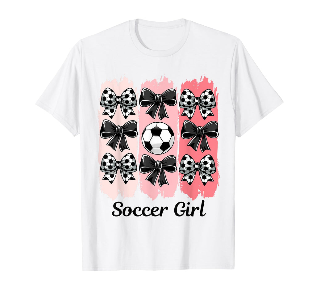 Soccer Coquette Bow Soccer Soccer T-Shirt - Novelty Apparel for Adults - T-Shirt, Sweatshirt, Hoodie