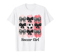 Soccer Coquette Bow Soccer Soccer T-Shirt - Novelty Apparel for Adults - T-Shirt, Sweatshirt, Hoodie
