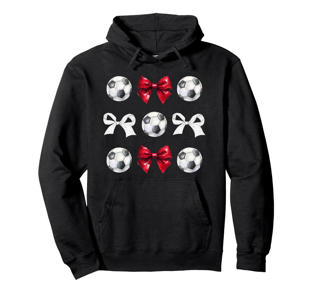 Soccer Balls Bows Womens Soccer Hoodie - Aesthetic Graphic Men Women - T-Shirt, Sweatshirt, Hoodie