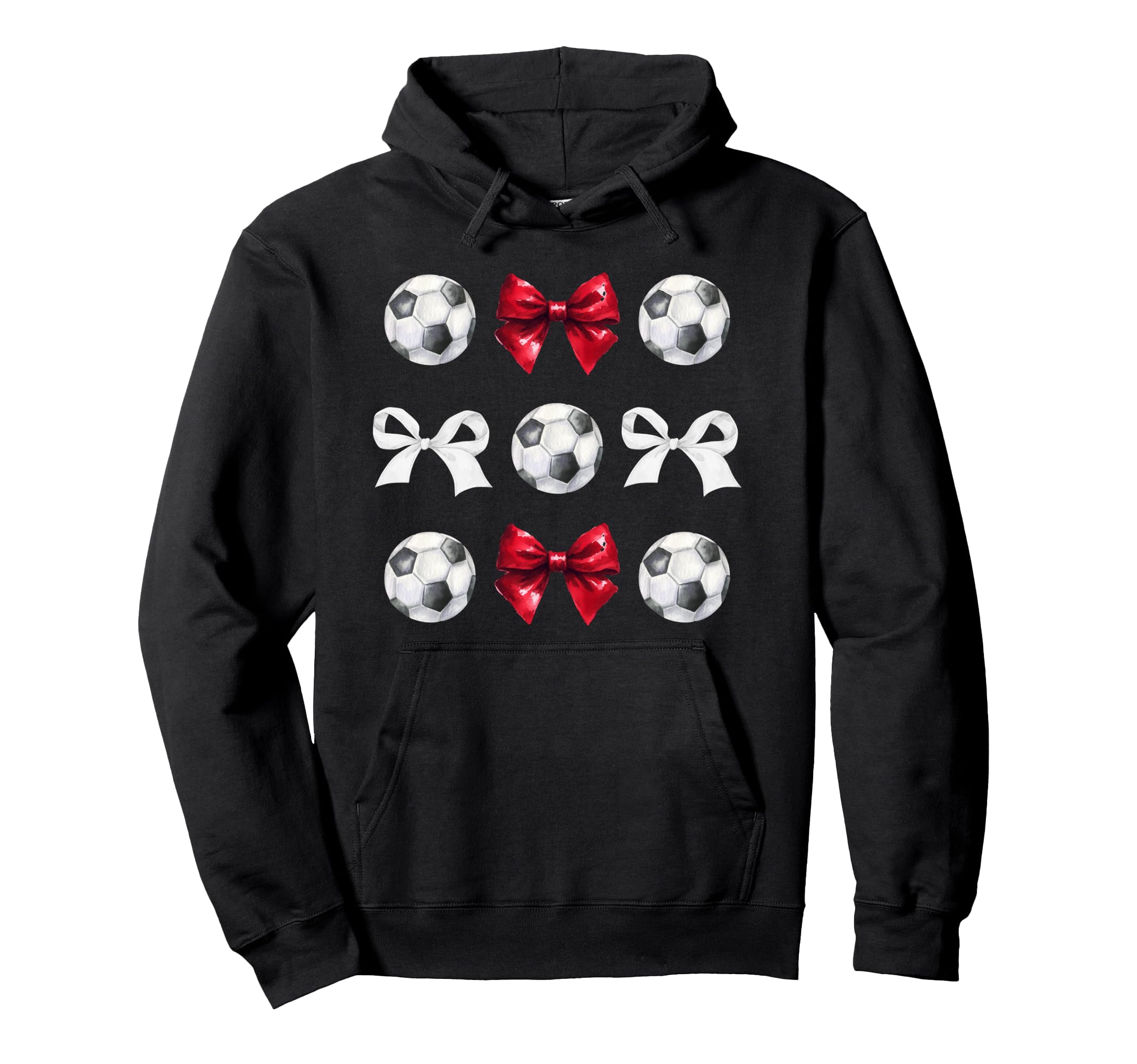 Soccer Balls Bows Womens Soccer Player Hoodie - Novelty Apparel Men Women - T-Shirt, Sweatshirt, Hoodie
