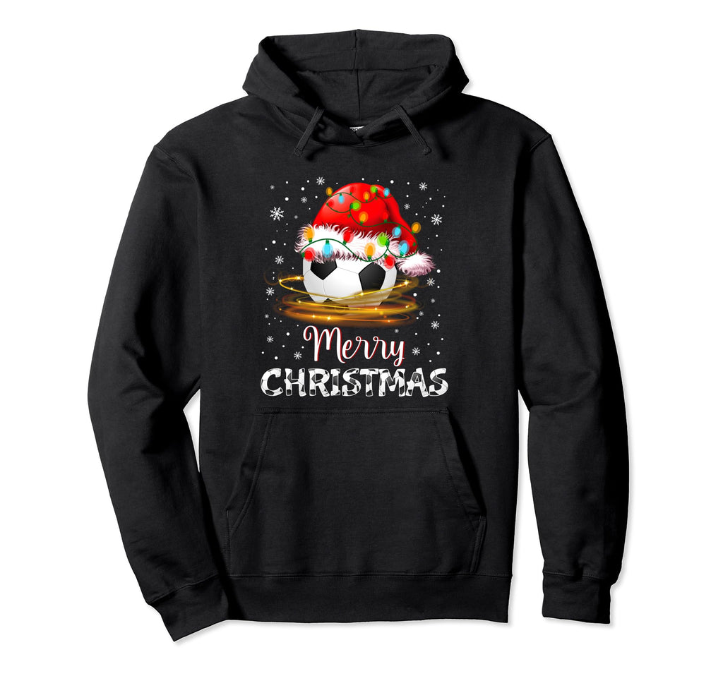 Pajama Santa Hat Soccer Ball Hoodie - Minimalist Print for Adults - T-Shirt, Sweatshirt, Hoodie