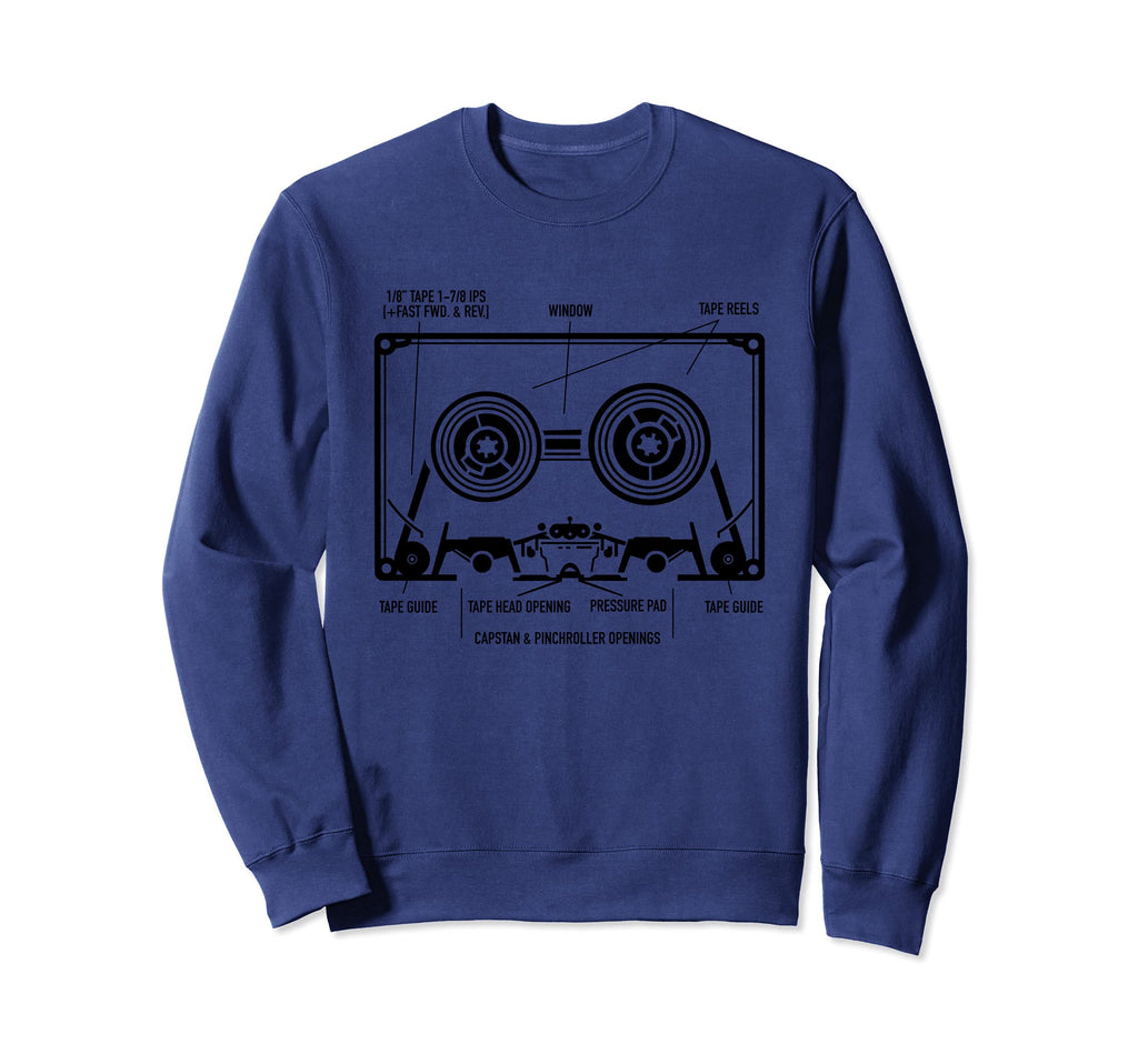 Mixtape Diagram Cassette Tape Sweatshirt - Fun Novelty Design Men Women - T-Shirt, Sweatshirt, Hoodie