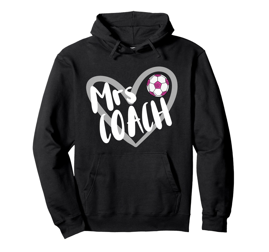 Soccer Mrs Coach Wife Heart Hoodie - Aesthetic Graphic Unisex - T-Shirt, Sweatshirt, Hoodie