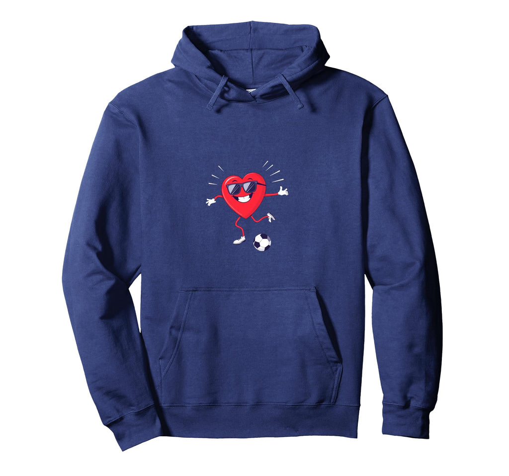 Cartoon Heart Soccer Hoodie - Trendy Graphic Unisex - T-Shirt, Sweatshirt, Hoodie