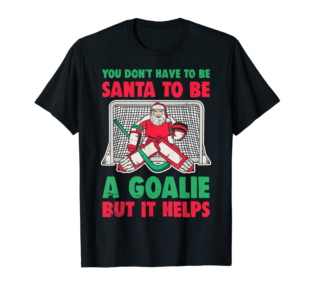 Funny Santa Ice Hockey Goaltender Goalie T-Shirt - Graphic Print for Adults - T-Shirt, Sweatshirt, Hoodie