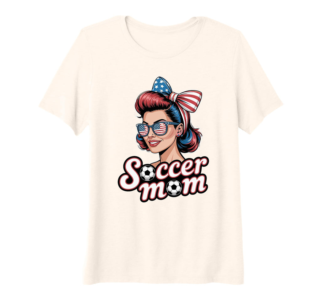 Womens Patriotic Soccer Mom T-Shirt - Casual Everyday Wear for Adults - T-Shirt, Sweatshirt, Hoodie