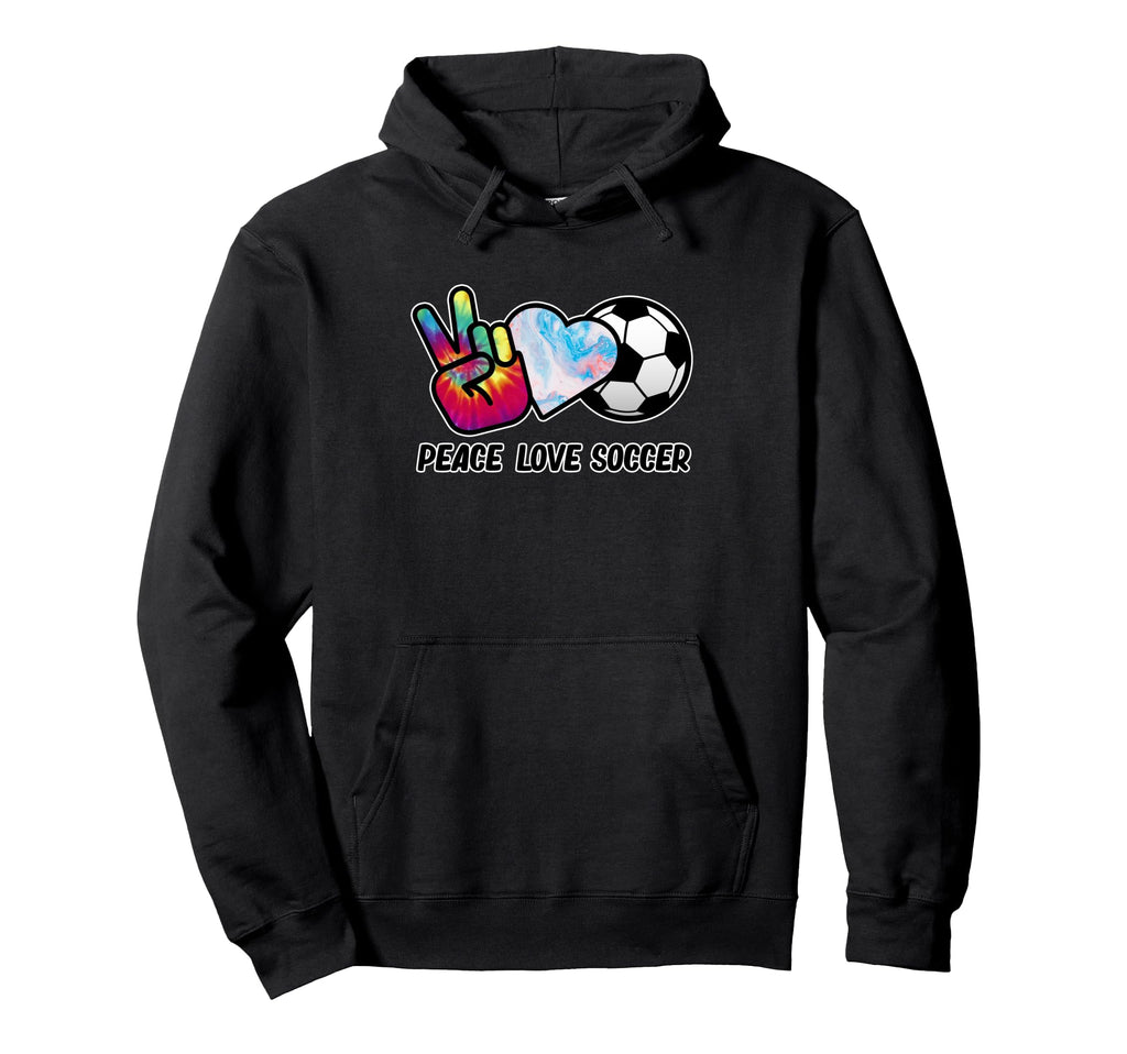 Peace Love Soccer Football Lover Coach Hoodie - Unique Graphic for Adults - T-Shirt, Sweatshirt, Hoodie