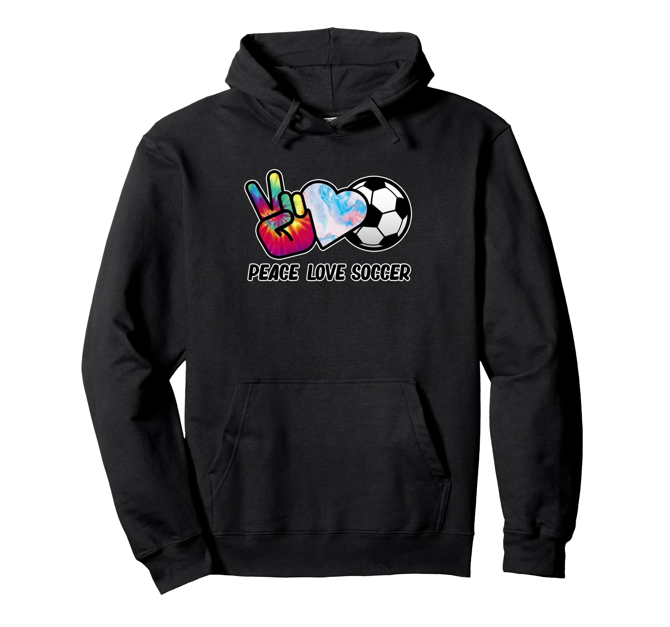 Peace Love Soccer Football Lover Coach Hoodie - Unique Graphic for Adults - T-Shirt, Sweatshirt, Hoodie