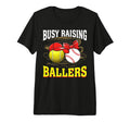 Busy Raising Ballers Tennis Baseball Mom T-Shirt - Unique Graphic Unisex - T-Shirt, Sweatshirt, Hoodie