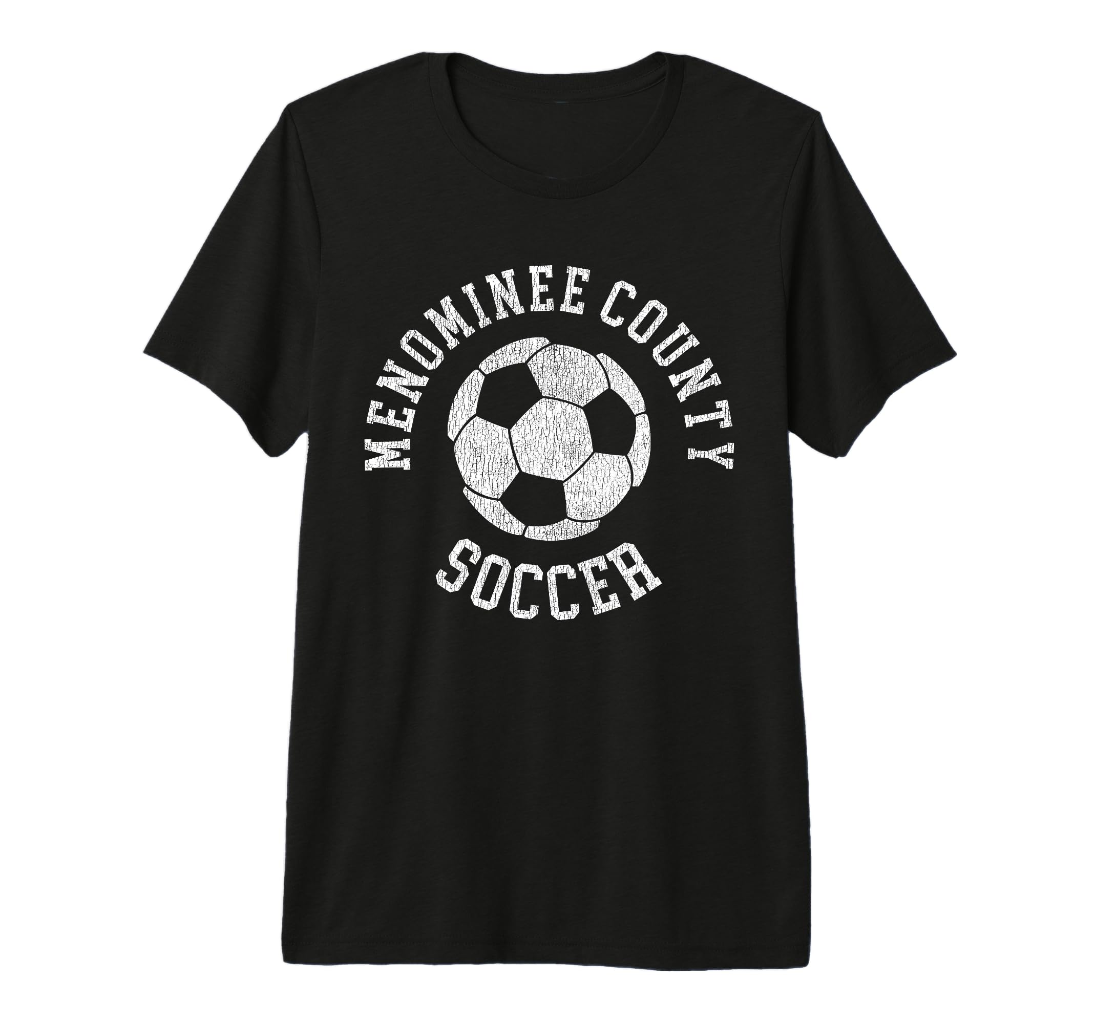 Menominee County Soccer Distressed 90S Tri T-Shirt - Graphic Print Unisex - T-Shirt, Sweatshirt, Hoodie