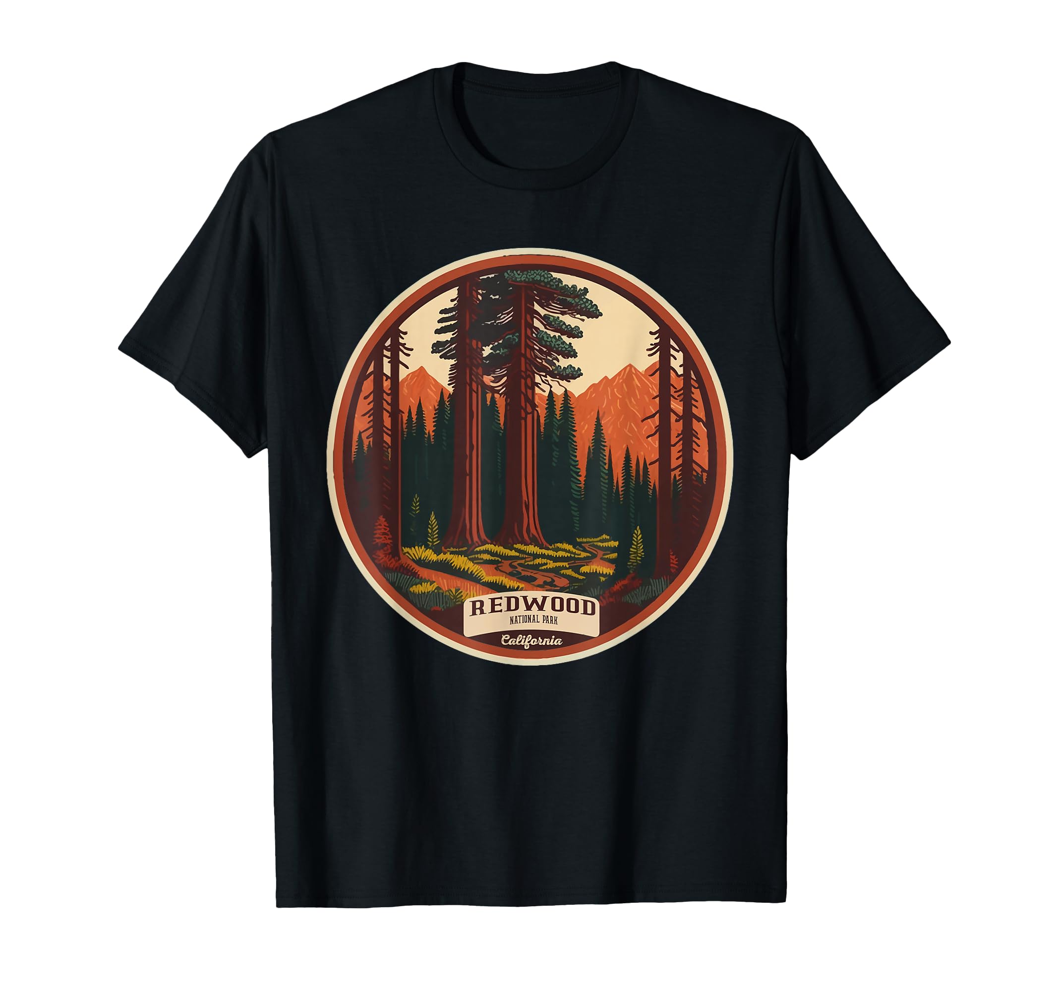 Redwood National Park Hiking Watercolor T-Shirt - Trendy Graphic Men Women - T-Shirt, Sweatshirt, Hoodie