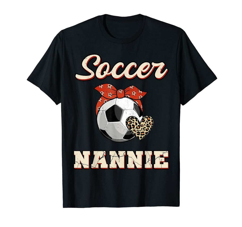 Soccer Nannie Bandana Leopard Heart T-Shirt - Unique Graphic Men Women - T-Shirt, Sweatshirt, Hoodie