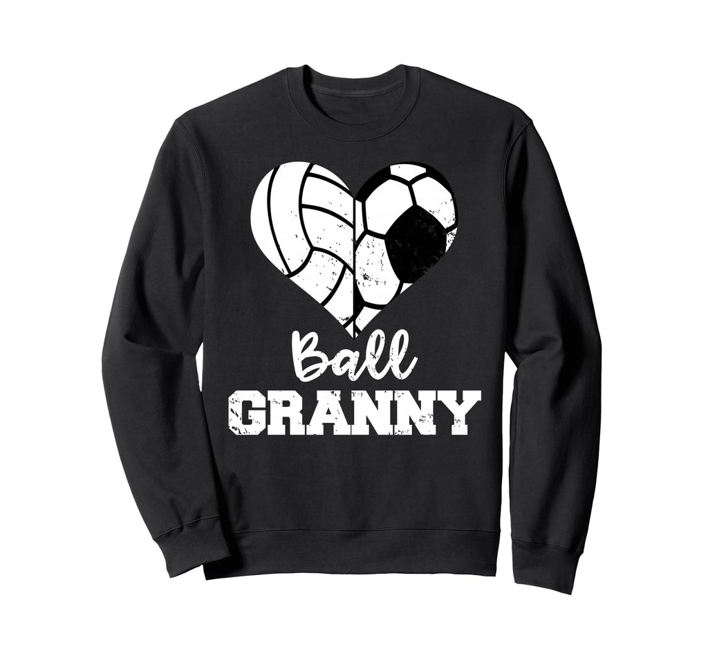 Ball Granny Heart Funny Soccer Sweatshirt - Unique Graphic Men Women - T-Shirt, Sweatshirt, Hoodie