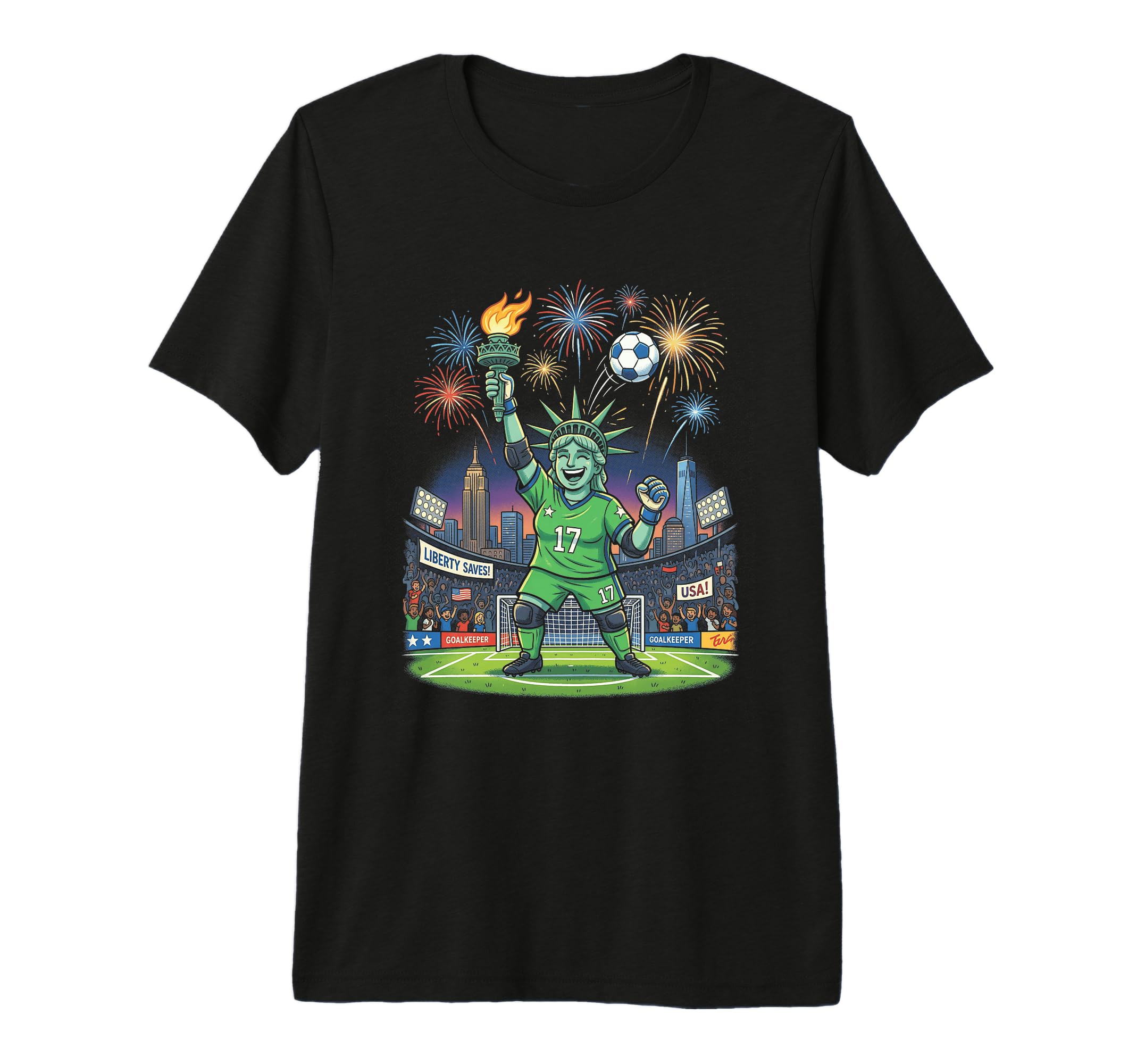 Liberty Saves Statue Liberty T-Shirt - Fun Novelty Design for Adults - T-Shirt, Sweatshirt, Hoodie