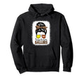 Football Tennis Mom Messy Bun Busy Hoodie - Unique Graphic Men Women - T-Shirt, Sweatshirt, Hoodie