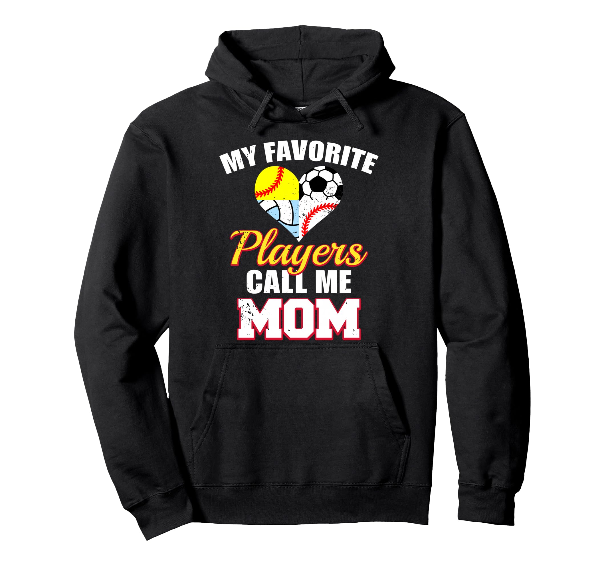 My Favorite Players Mom Soccer Baseball Hoodie - Unique Graphic Unisex - T-Shirt, Sweatshirt, Hoodie
