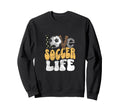 Love Soccer Life Funny Leopard Sweatshirt - Fun Novelty Design Unisex - T-Shirt, Sweatshirt, Hoodie