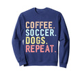 Funny Coffee And Dogs Soccer Sweatshirt - Minimalist Print for Adults - T-Shirt, Sweatshirt, Hoodie