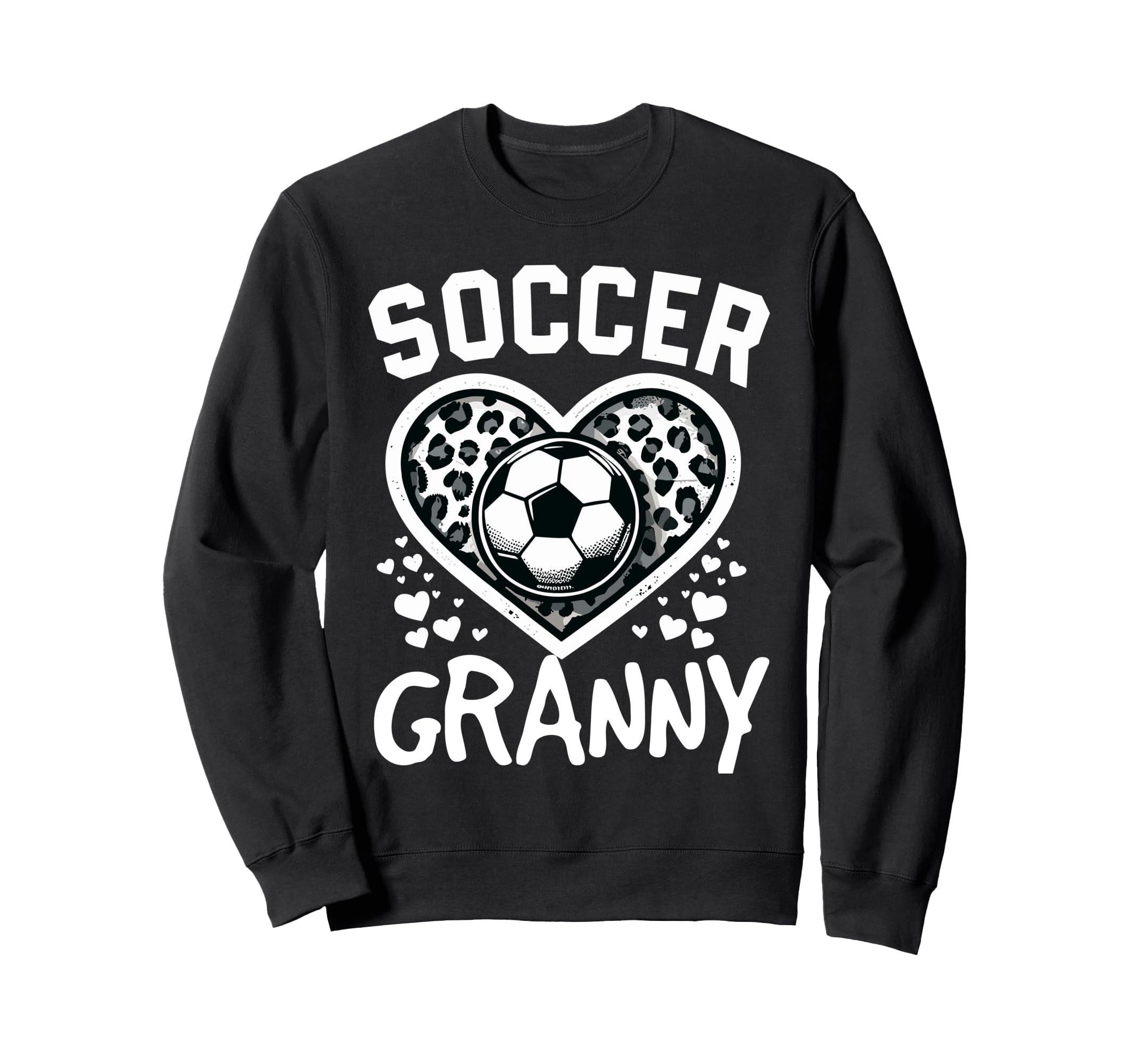 Soccer Granny Leopard Heart Granny Sweatshirt - Trendy Graphic Unisex - T-Shirt, Sweatshirt, Hoodie