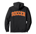 Soccer Varsity Orange Text Hoodie - Minimalist Print Men Women - T-Shirt, Sweatshirt, Hoodie