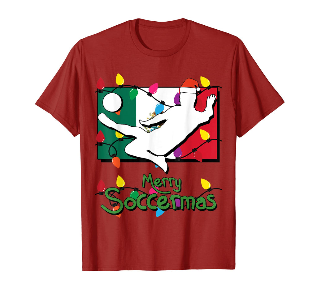 Holiday Soccer Player Mexican Flag T-Shirt - Custom Art Print for Adults - T-Shirt, Sweatshirt, Hoodie