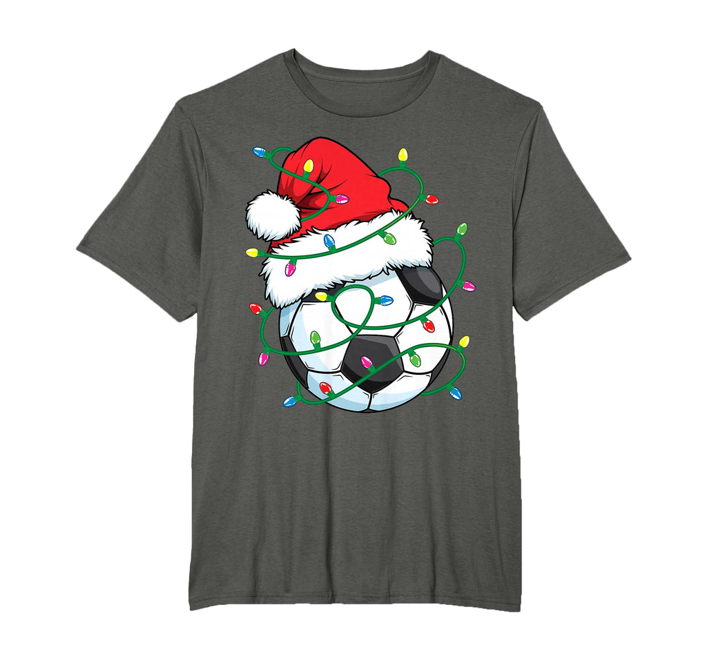 Santa Soccer Sports Ball Lights T-Shirt - Casual Everyday Wear for Adults - T-Shirt, Sweatshirt, Hoodie