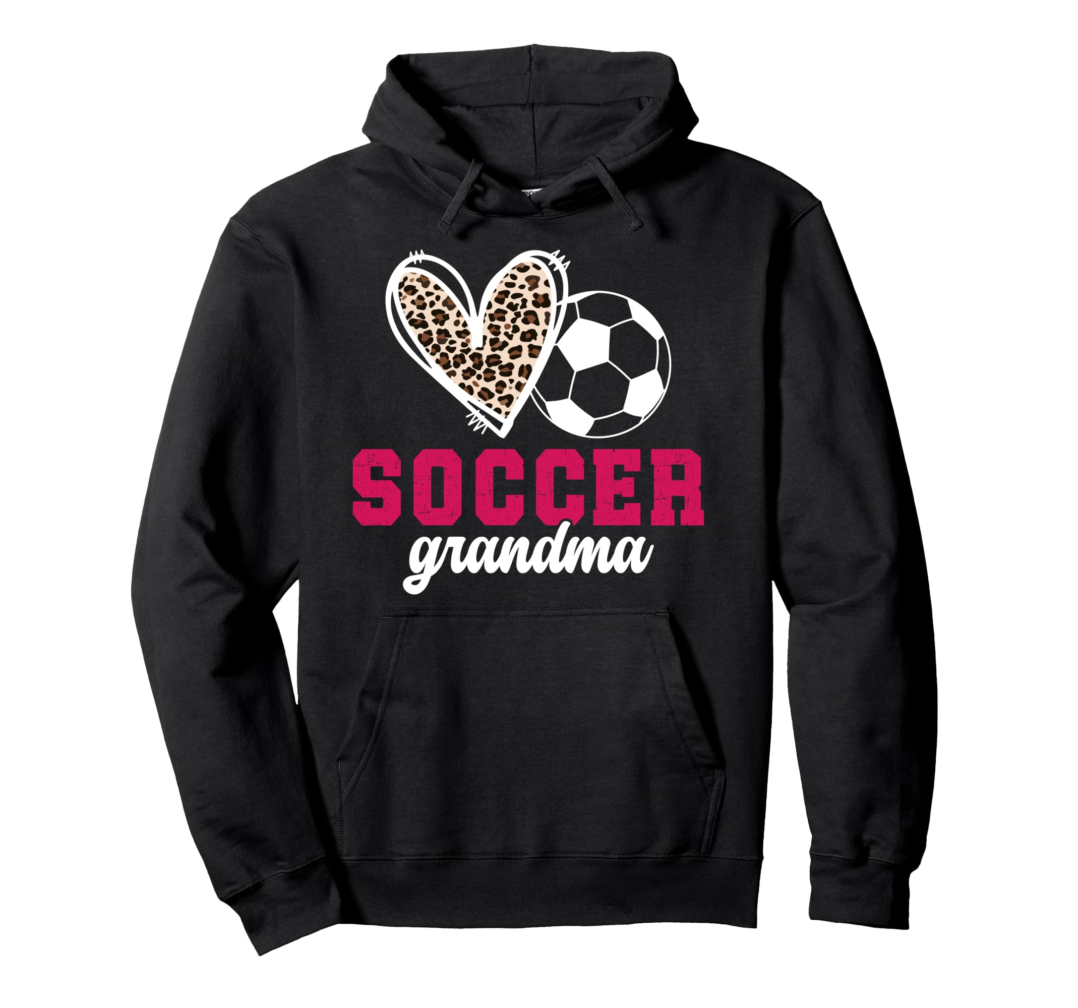Soccer Grandma Heart Grandma Soccer Hoodie - Novelty Apparel for Adults - T-Shirt, Sweatshirt, Hoodie