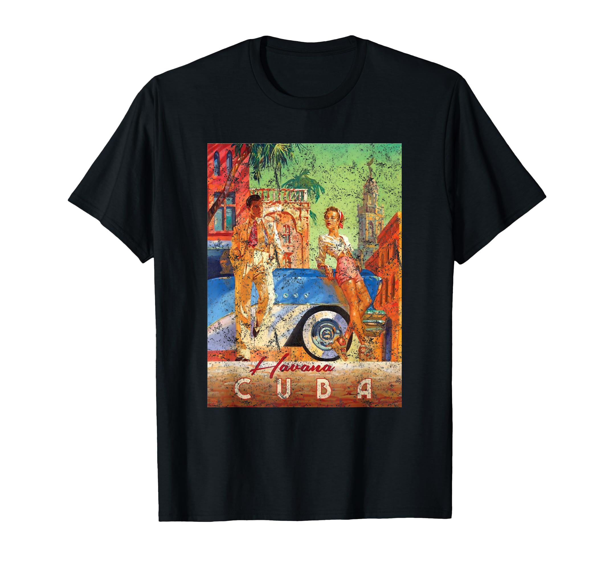 Havana Cuba Distressed Travel T-Shirt - Trendy Graphic Unisex - T-Shirt, Sweatshirt, Hoodie