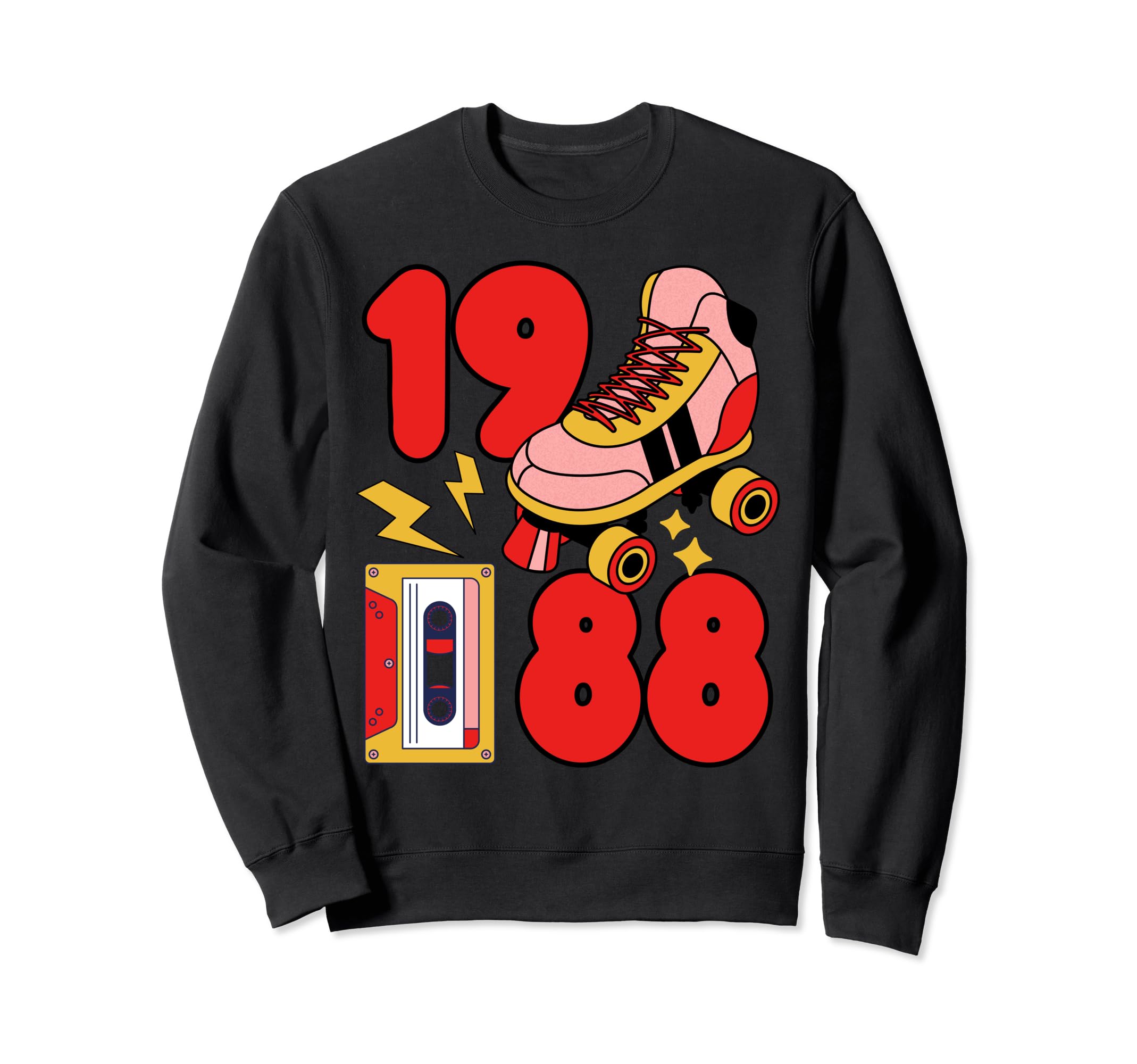 80S Vibes Mixed Tapes Roller Sweatshirt - Aesthetic Graphic for Adults - T-Shirt, Sweatshirt, Hoodie