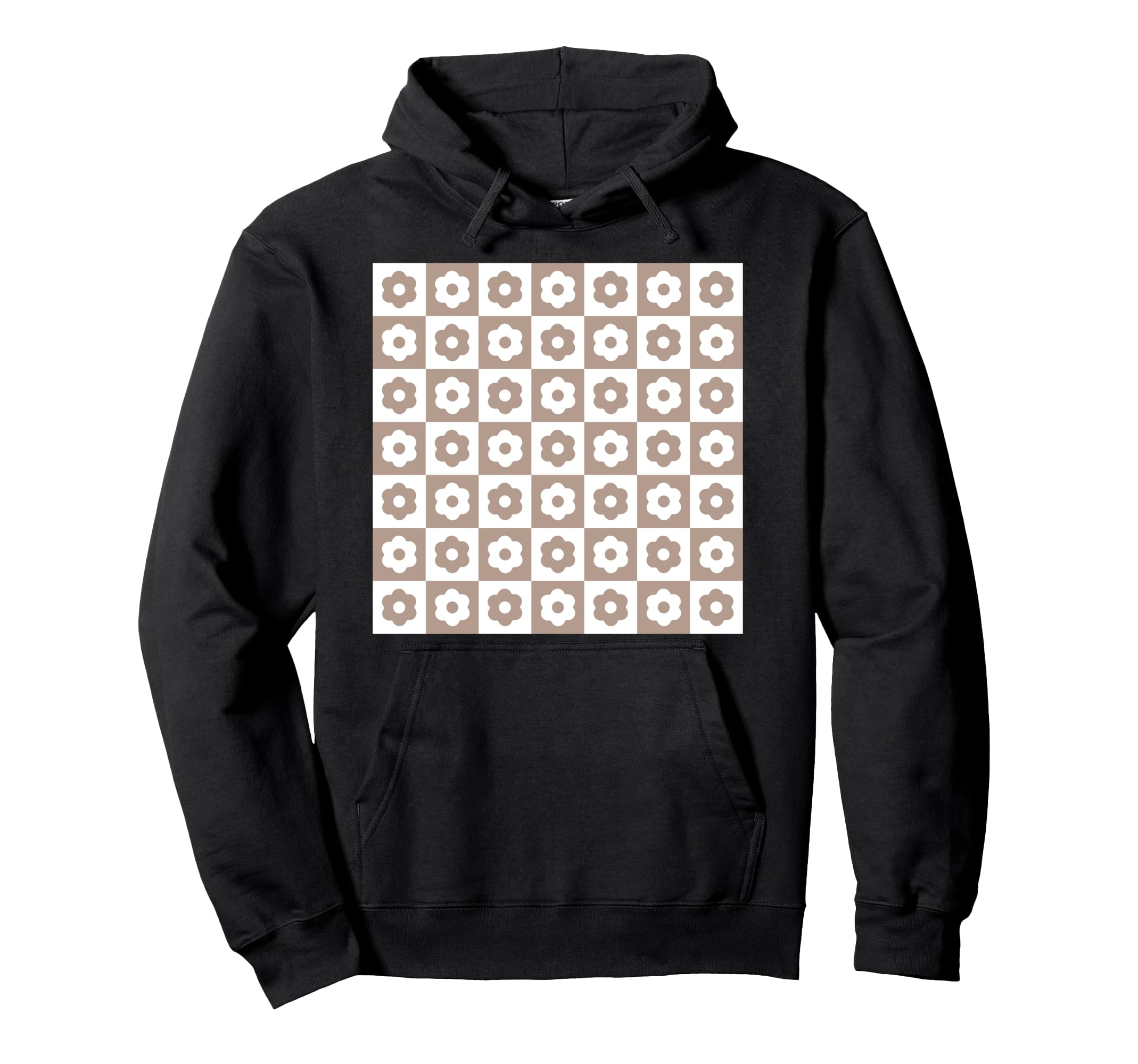 Aesthetic Pastel Brown Flower Hoodie - Fun Novelty Design Men Women - T-Shirt, Sweatshirt, Hoodie