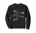 Colorful Neon Soccer Art Splash Sweatshirt - Aesthetic Graphic Men Women - T-Shirt, Sweatshirt, Hoodie