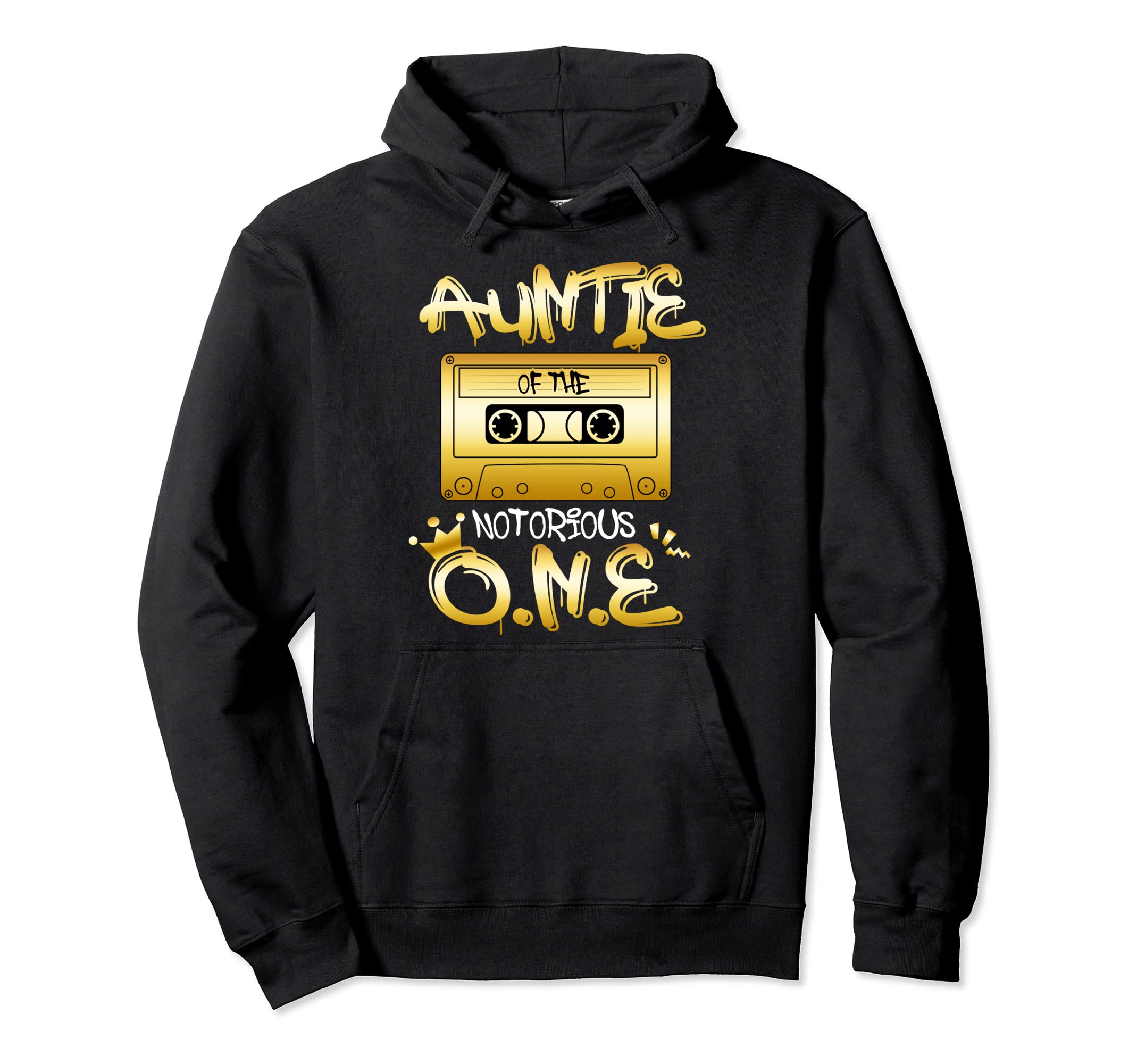 Auntie Notorious One Bday Old School Hoodie - Minimalist Print for Adults - T-Shirt, Sweatshirt, Hoodie
