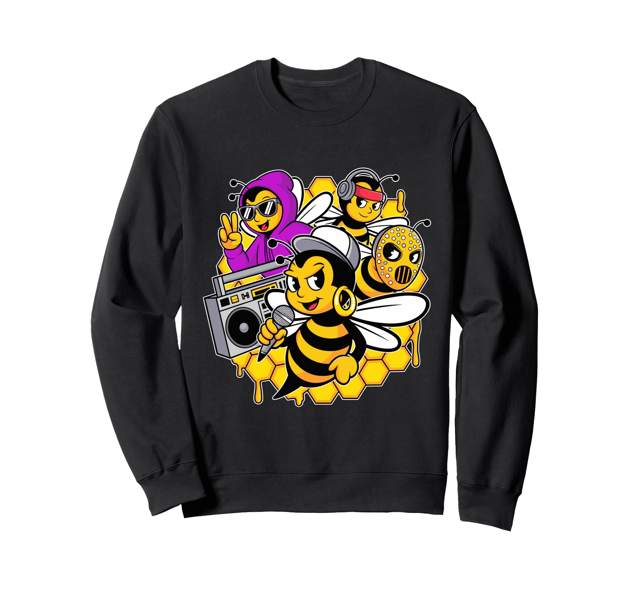 Bees Hip Hop Dance Crew Old School Sweatshirt - Minimalist Print Unisex - T-Shirt, Sweatshirt, Hoodie