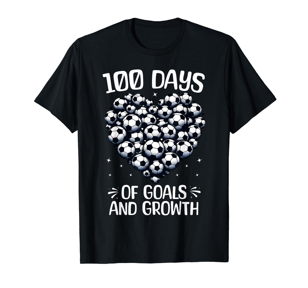 100 Days School Soccer Heart Love T-Shirt - Aesthetic Graphic Men Women - T-Shirt, Sweatshirt, Hoodie