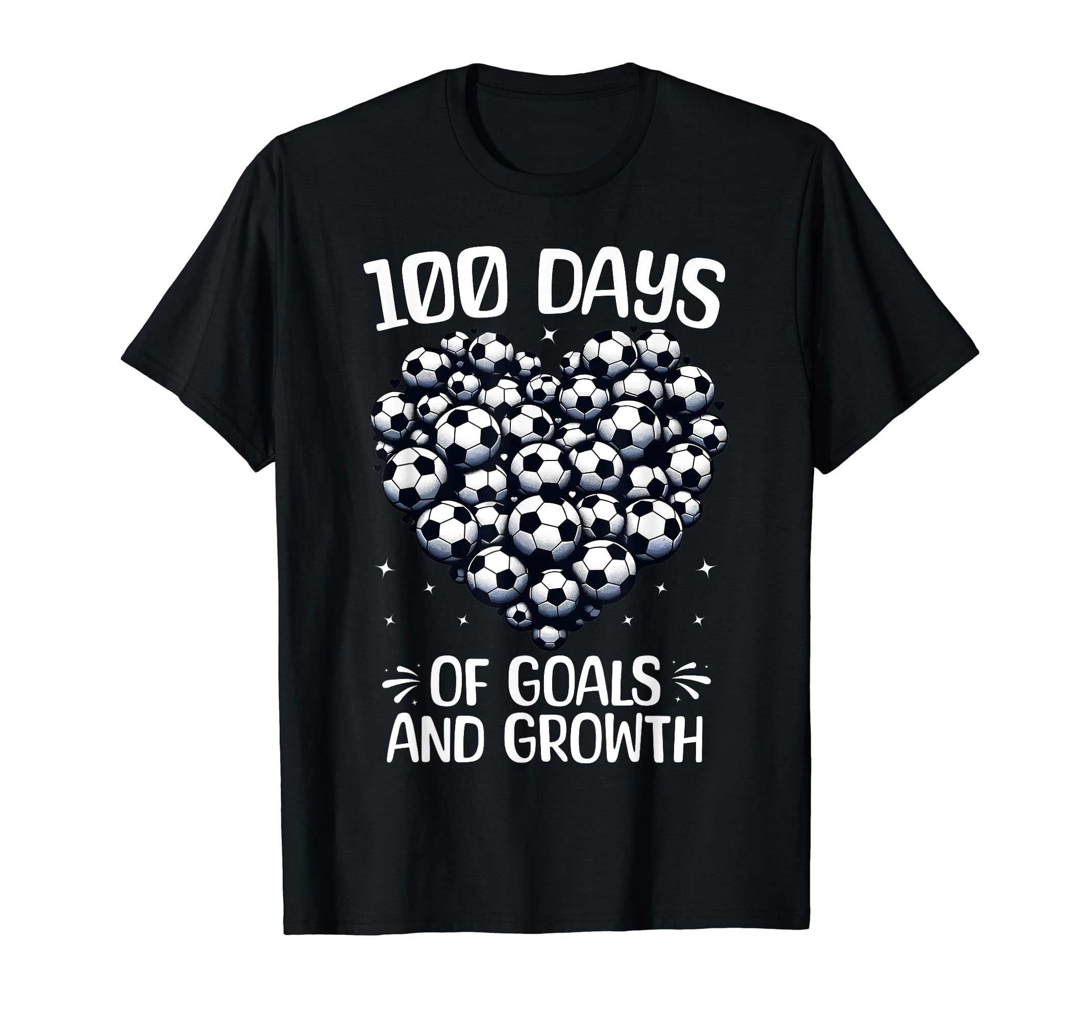 100 Days School Soccer Heart Love T-Shirt - Aesthetic Graphic Men Women - T-Shirt, Sweatshirt, Hoodie