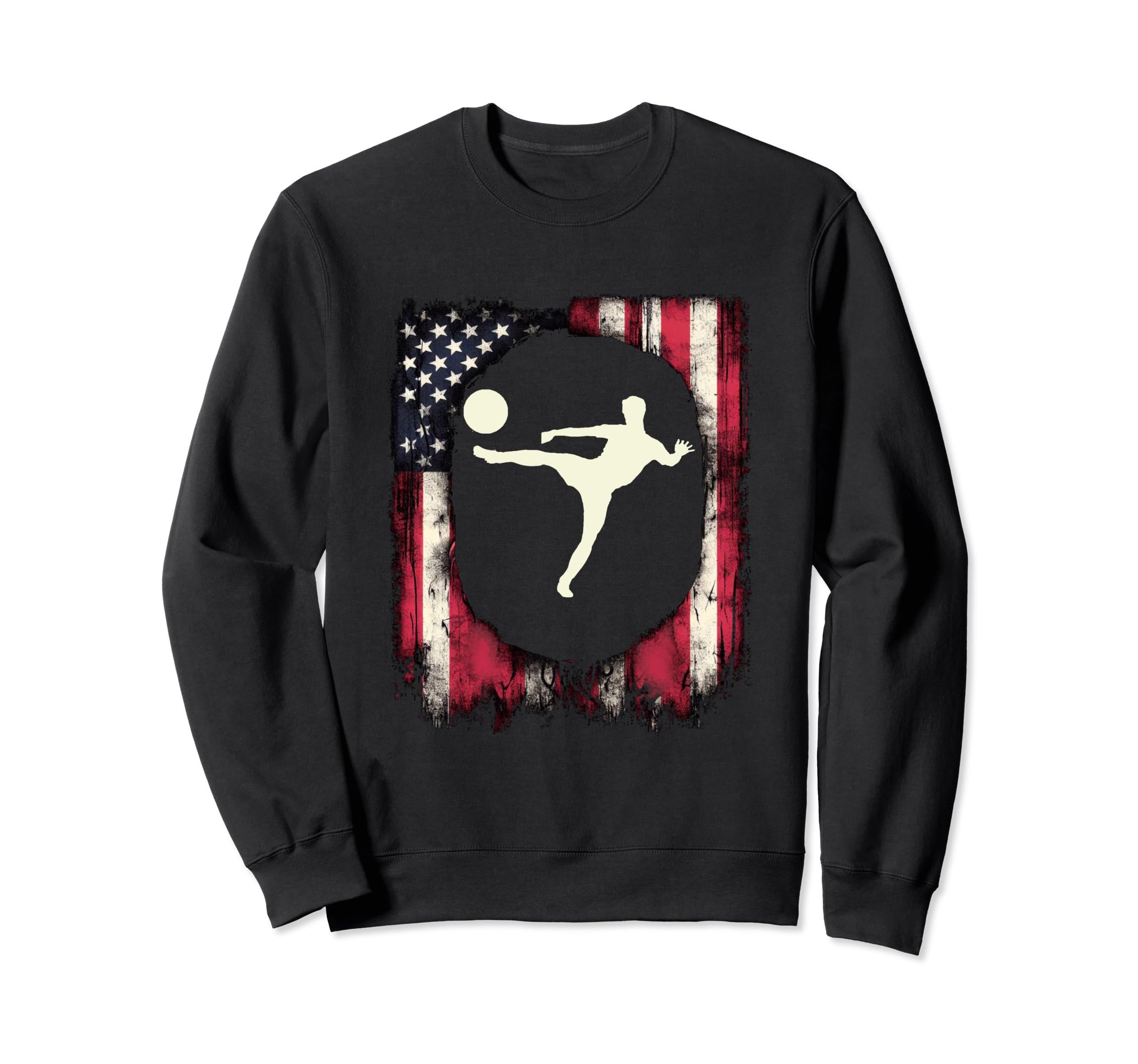 American Flag Patriotic Soccer Sweatshirt - Custom Art Print for Adults - T-Shirt, Sweatshirt, Hoodie