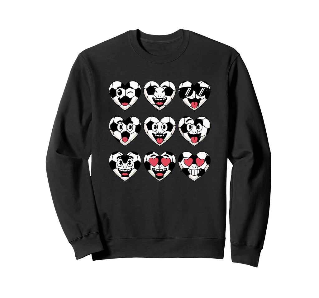 Soccer Heart Faces Football Love Sweatshirt - Graphic Print for Adults - T-Shirt, Sweatshirt, Hoodie