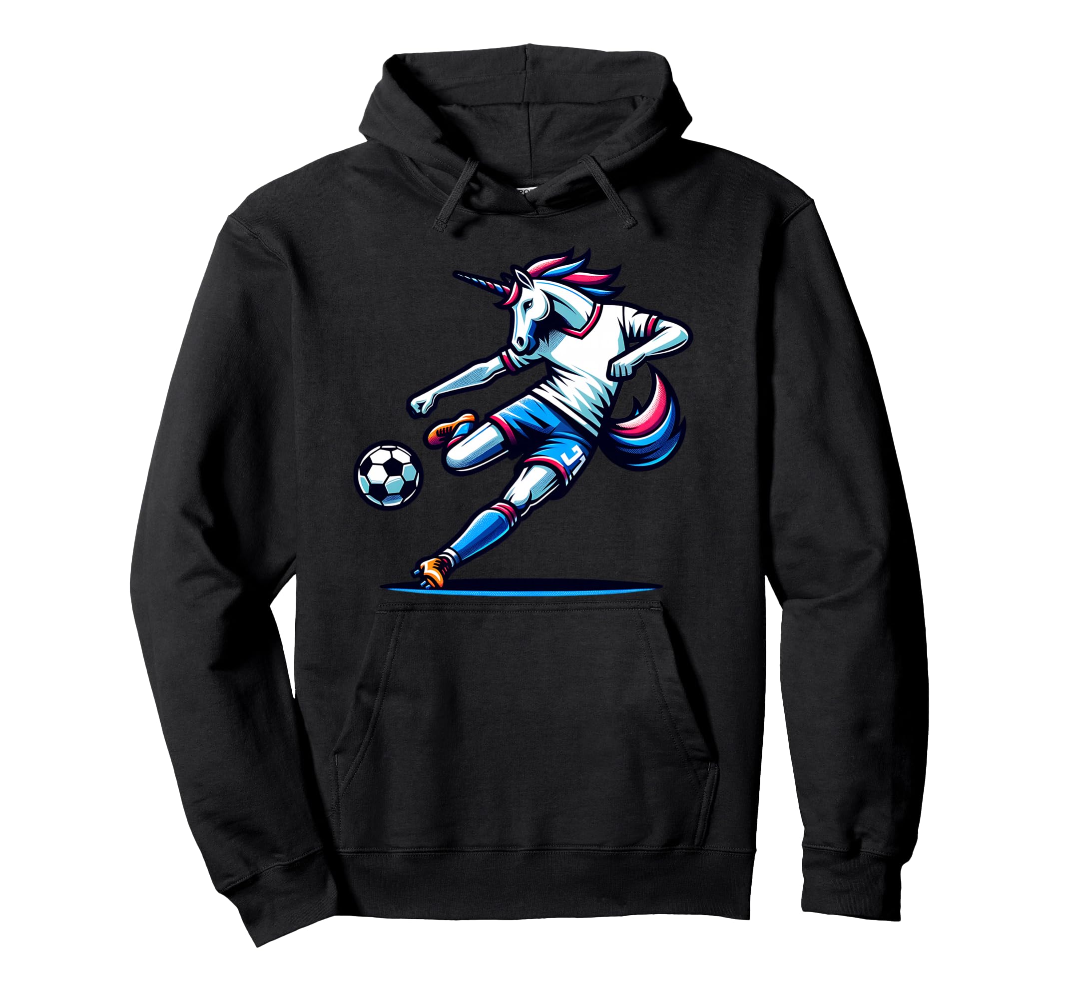 Footballer Unicorn Fans Soccer Team Hoodie - Aesthetic Graphic for Adults - T-Shirt, Sweatshirt, Hoodie