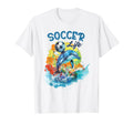 Awesome Dolphin Play Soccer Gift Sports T-Shirt - Minimalist Print Unisex - T-Shirt, Sweatshirt, Hoodie