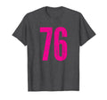 Number 76 Distressed Sport Team Player T-Shirt - Trendy Graphic Men Women - T-Shirt, Sweatshirt, Hoodie