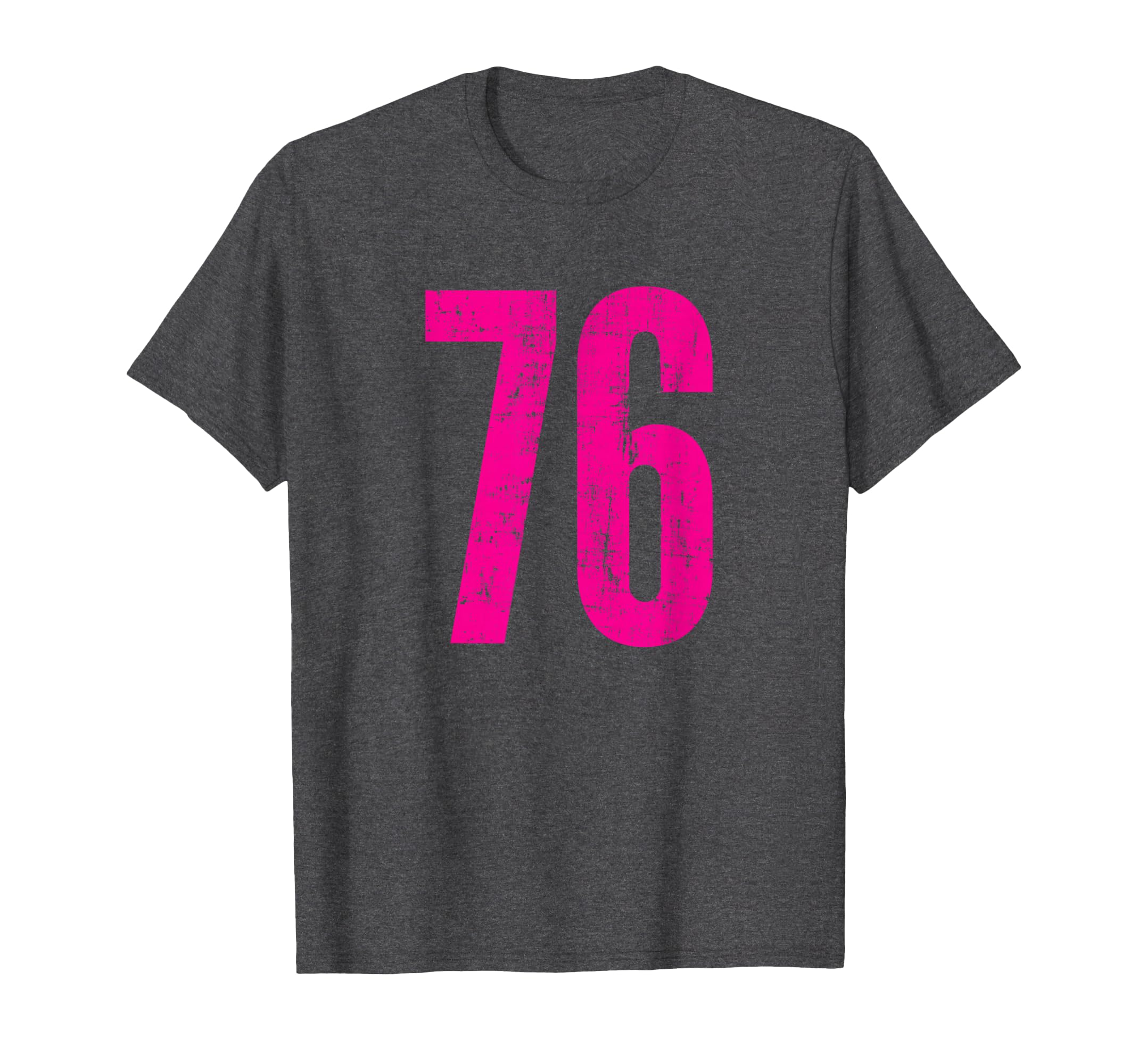 Number 76 Distressed Sport Team Player T-Shirt - Trendy Graphic Men Women - T-Shirt, Sweatshirt, Hoodie