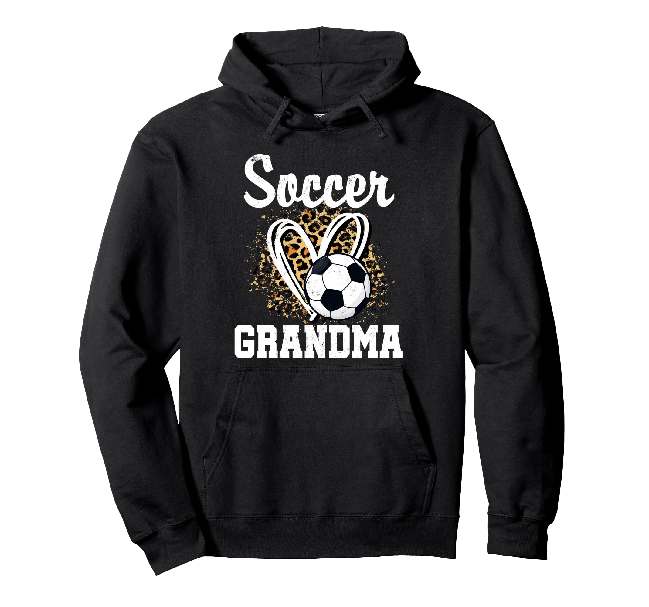 Soccer Grandma Leopard Heart Hoodie - Novelty Apparel Unisex - T-Shirt, Sweatshirt, Hoodie