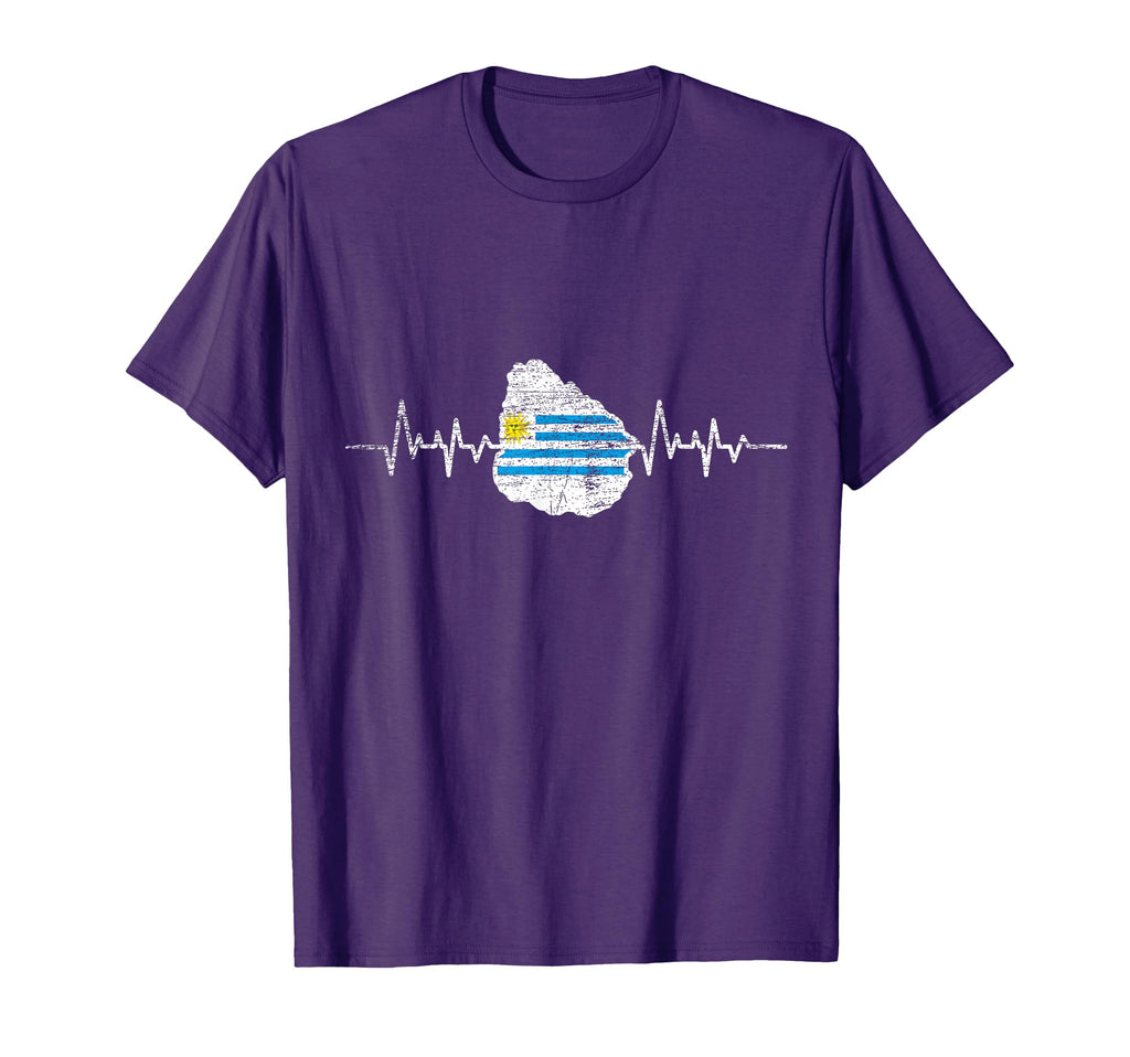 Patriotic Uruguay Gift Heartbeat Uruguayan T-Shirt - Trendy Graphic Unisex - T-Shirt, Sweatshirt, Hoodie