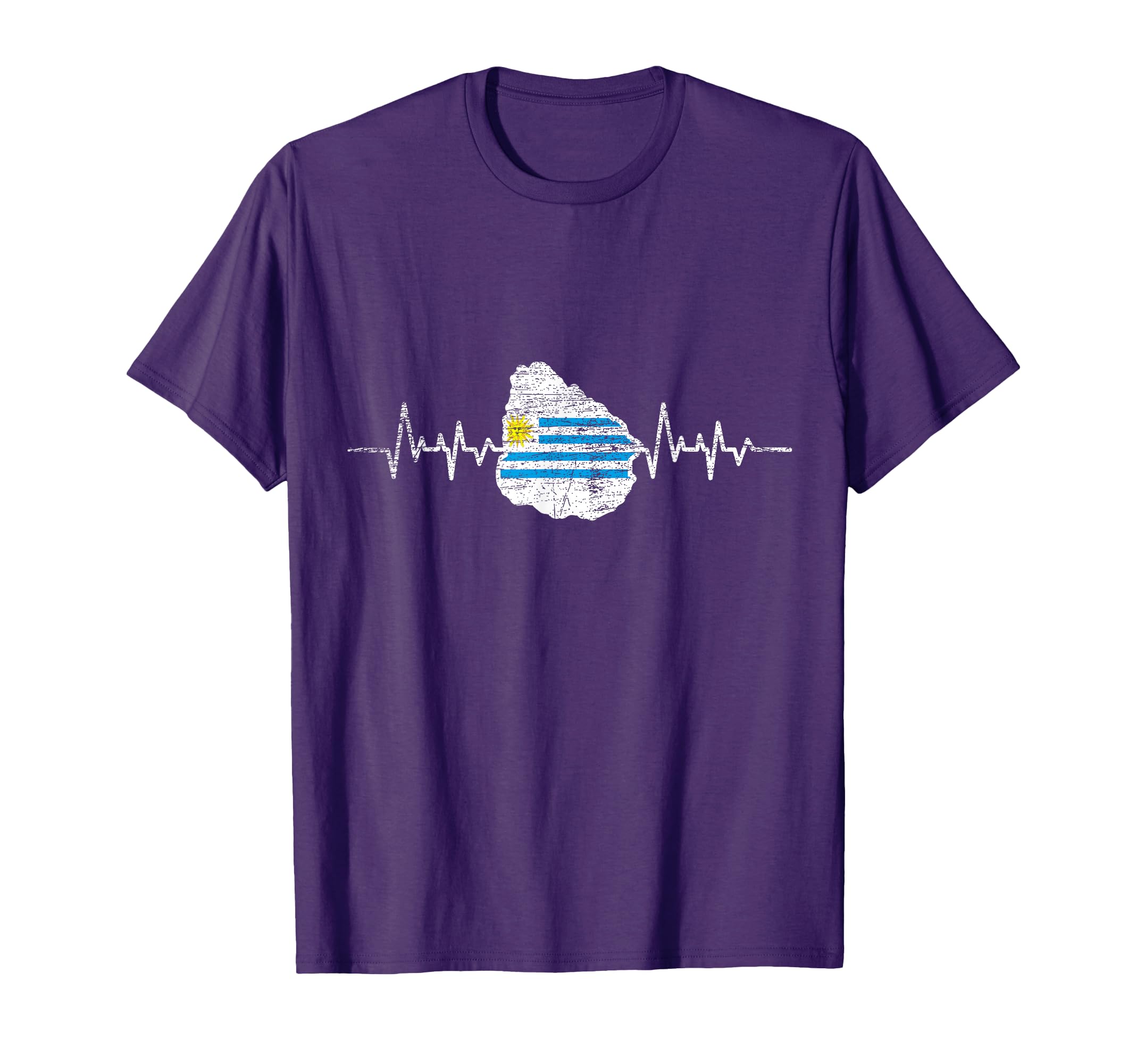 Patriotic Uruguay Gift Heartbeat Uruguayan T-Shirt - Trendy Graphic Unisex - T-Shirt, Sweatshirt, Hoodie