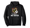 Soccer Big Sister Leopard Heart Hoodie - Fun Novelty Design Men Women - T-Shirt, Sweatshirt, Hoodie