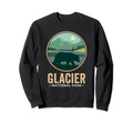 Glacier National Park Montana Sweatshirt - Minimalist Print for Adults - T-Shirt, Sweatshirt, Hoodie